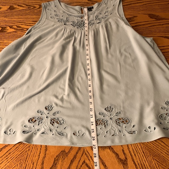 Torrid Light Blue Sleeveless Top with cut out designs - Picture 9 of 10